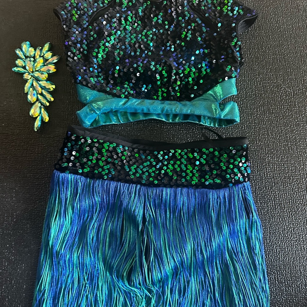 Jazz solo costume black with blue and green accent